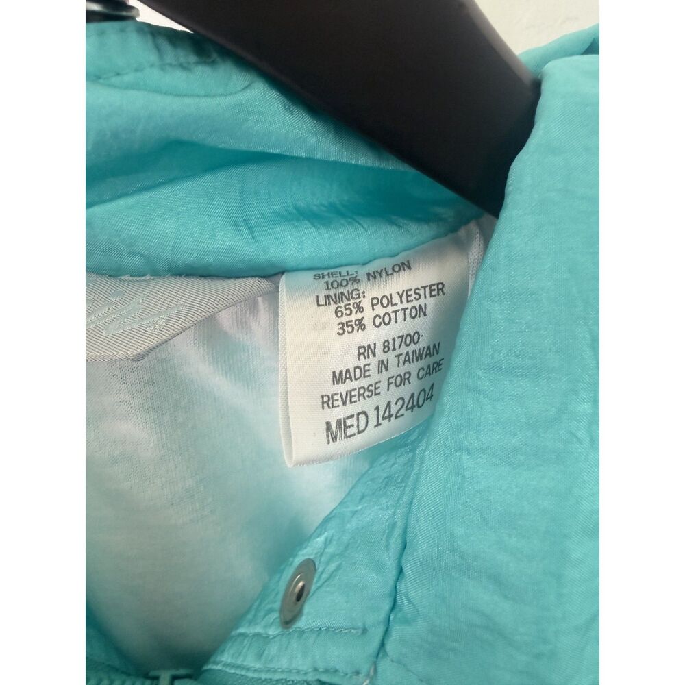 Vintage 80s 90s Blair Teal Nylon Windbreaker Jacket Lightweight Bomber Size Med - Picture 3 of 6